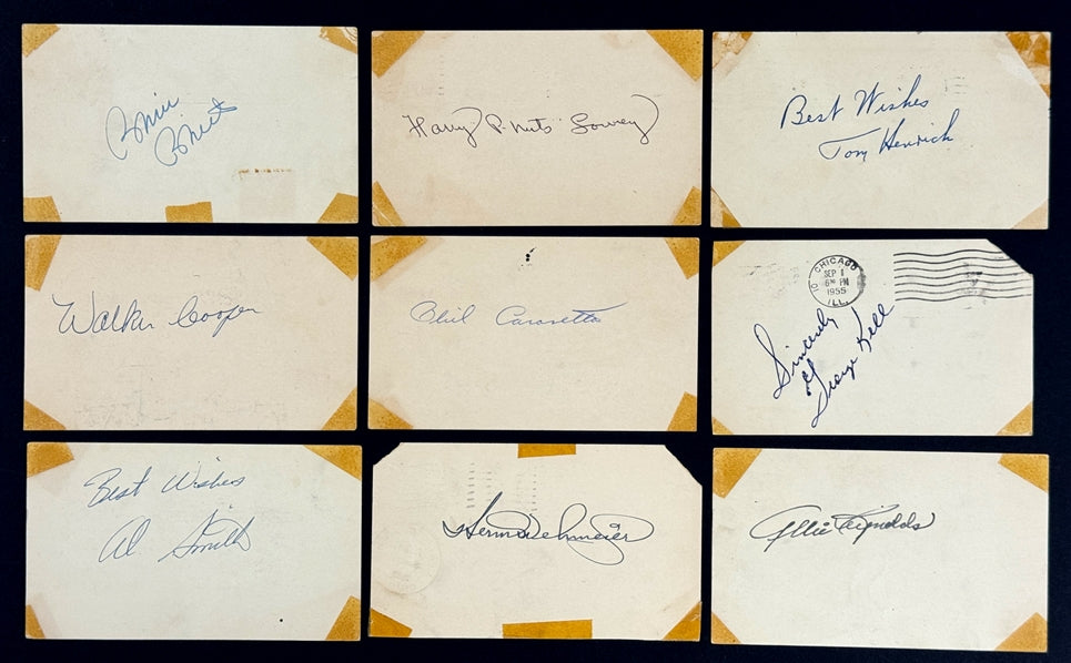 Lot of (9) Baseball Greats Signed/Autographed Government Postcards (GPC) 200513