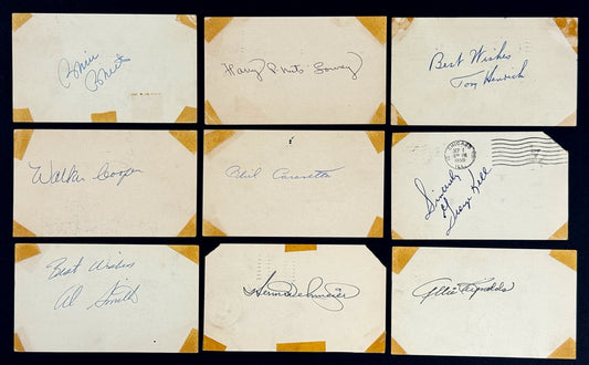 Lot of (9) Baseball Greats Signed/Autographed Government Postcards (GPC) 200513