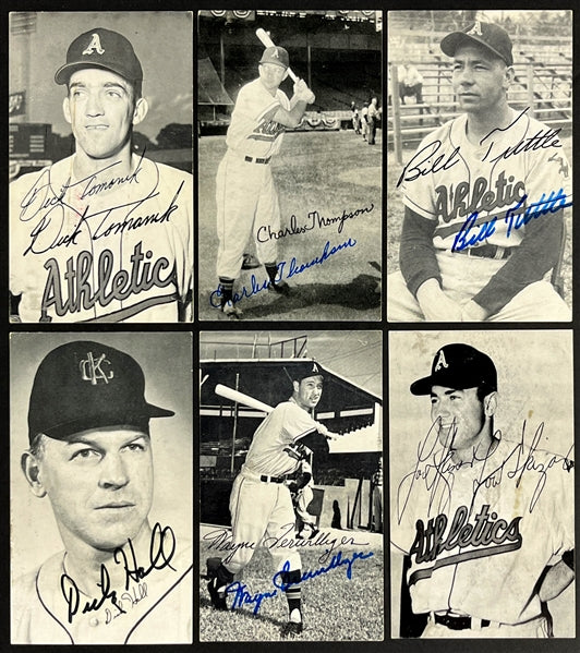Lot of (19) 1955-61 Kansas City A's Signed 3.5x5.5 Team Issued Photos 200514
