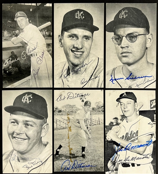 Lot of (19) 1955-61 Kansas City A's Signed 3.5x5.5 Team Issued Photos 200514