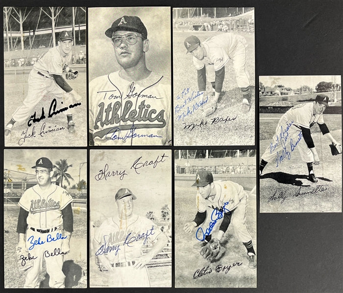 Lot of (19) 1955-61 Kansas City A's Signed 3.5x5.5 Team Issued Photos 200514