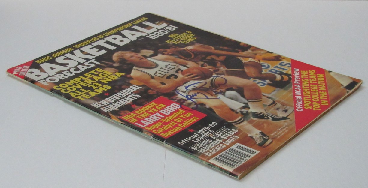 Larry Bird Signed 1980/81 Basketball Forecast Magazine Newstand PSA/DNA BA199052