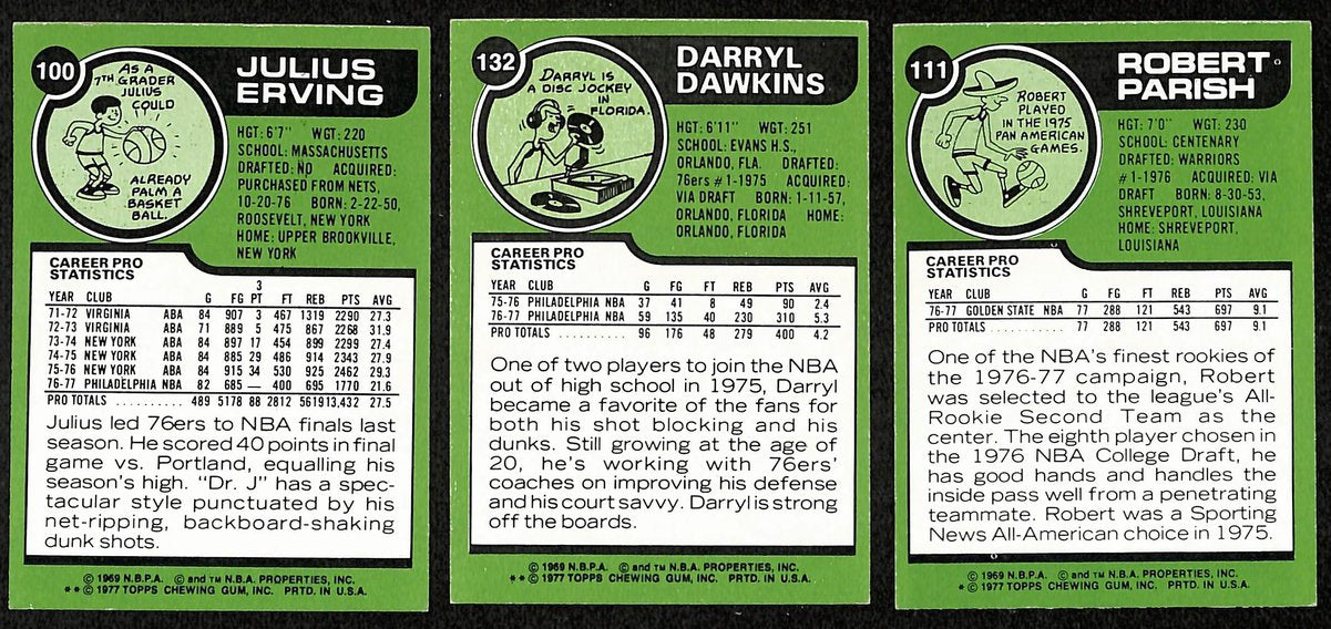 1977-78 TOPPS Basketball Complete Set (132) Parish RC Dantley RC Erving 199067