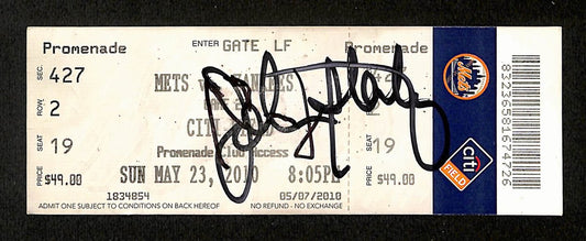 Johan Santana Signed/Auto 5/23/2010 Mets vs. Yankees Full Ticket 194143