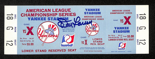 Don Larsen Signed/Autographed 1972 ALCS Phantom Full Ticket Yankees 194147