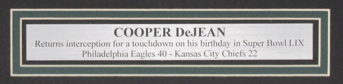 Cooper DeJean Signed/Autographed 16x20 Photo Eagles Framed Fanatics 199075