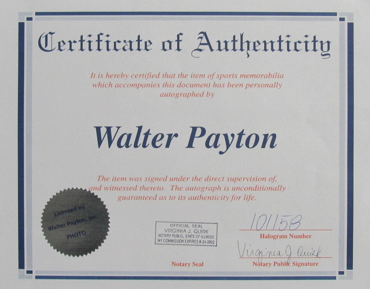 Walter Payton Signed/Autographed 16x20 Photo Chicago Bears Framed BAS 199080