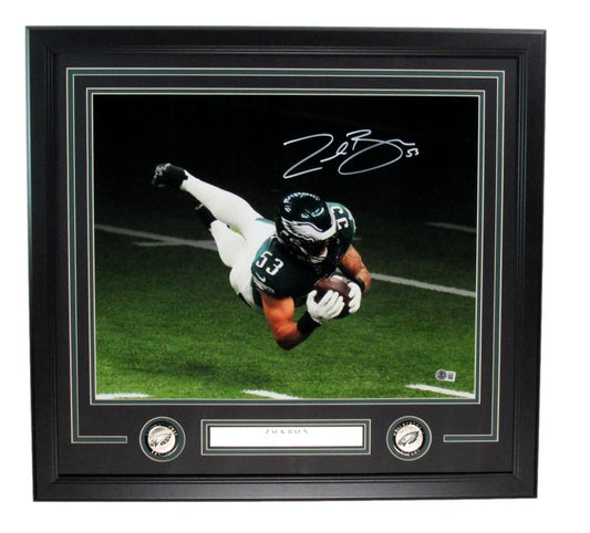 Zack Baun Autographed 16x20 Photo Philadelphia Eagles Beckett Framed 199974