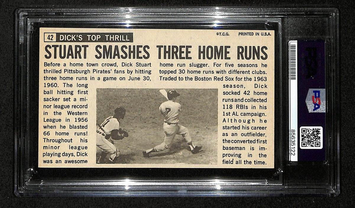 Dick Stuart Signed/Autographed 1964 TOPPS Giants Card #42 Red Sox PSA/DNA 200334