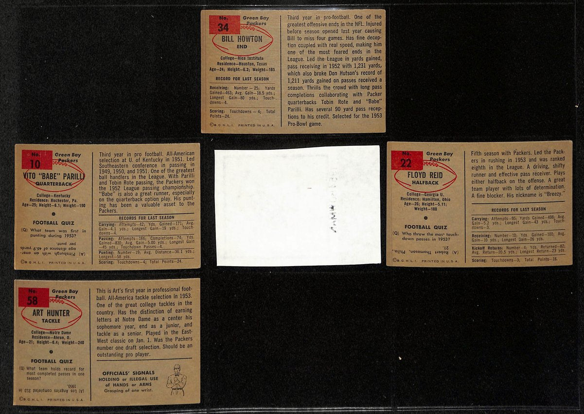 1954 Bowman Football Cards Green Bay Packers Complete Team Set (11) 200305