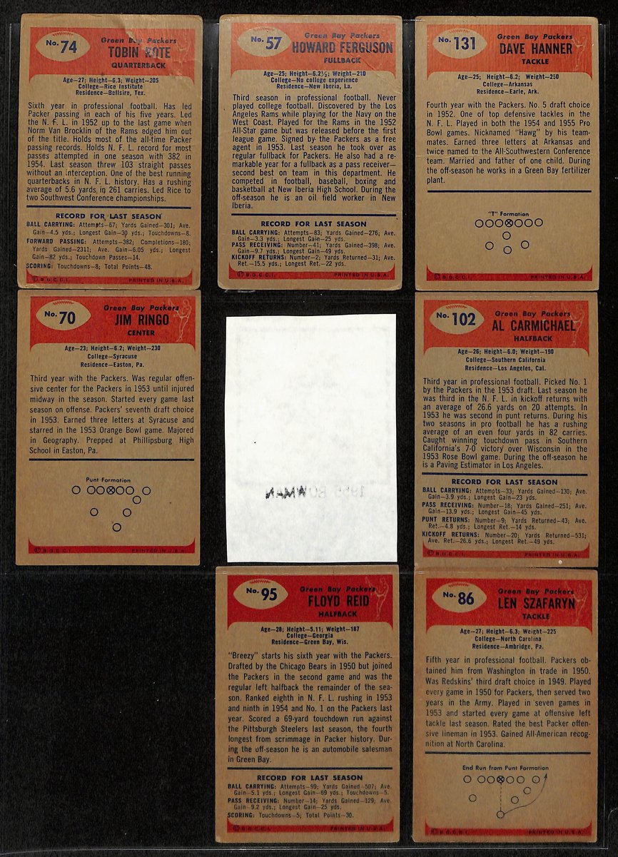 1955 Bowman Football Cards Green Bay Packers Complete Team Set (14) 200306