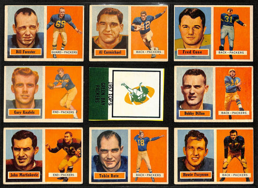 1957 TOPPS Football Cards Green Bay Packers Partial Team Set (10/12) 200308