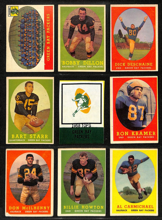1958 TOPPS Football Cards Green Bay Packers Complete Team Set (11) 200309