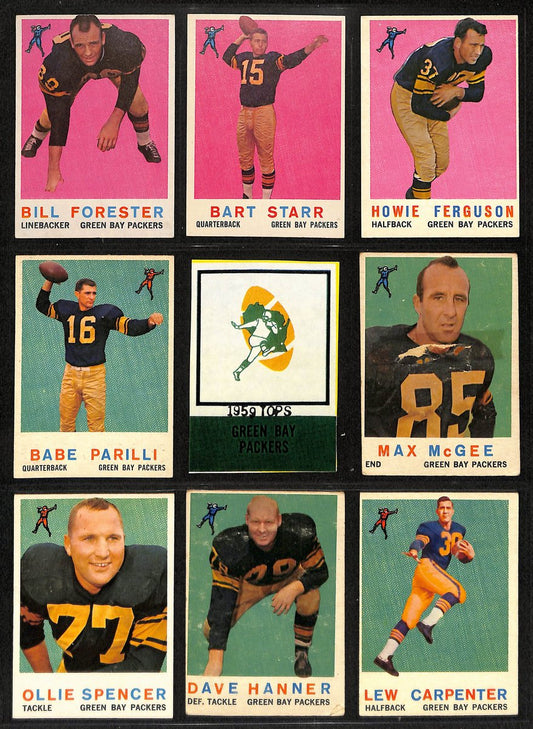 1959 TOPPS Football Cards Green Bay Packers Partial Team Set (15/16) 200310