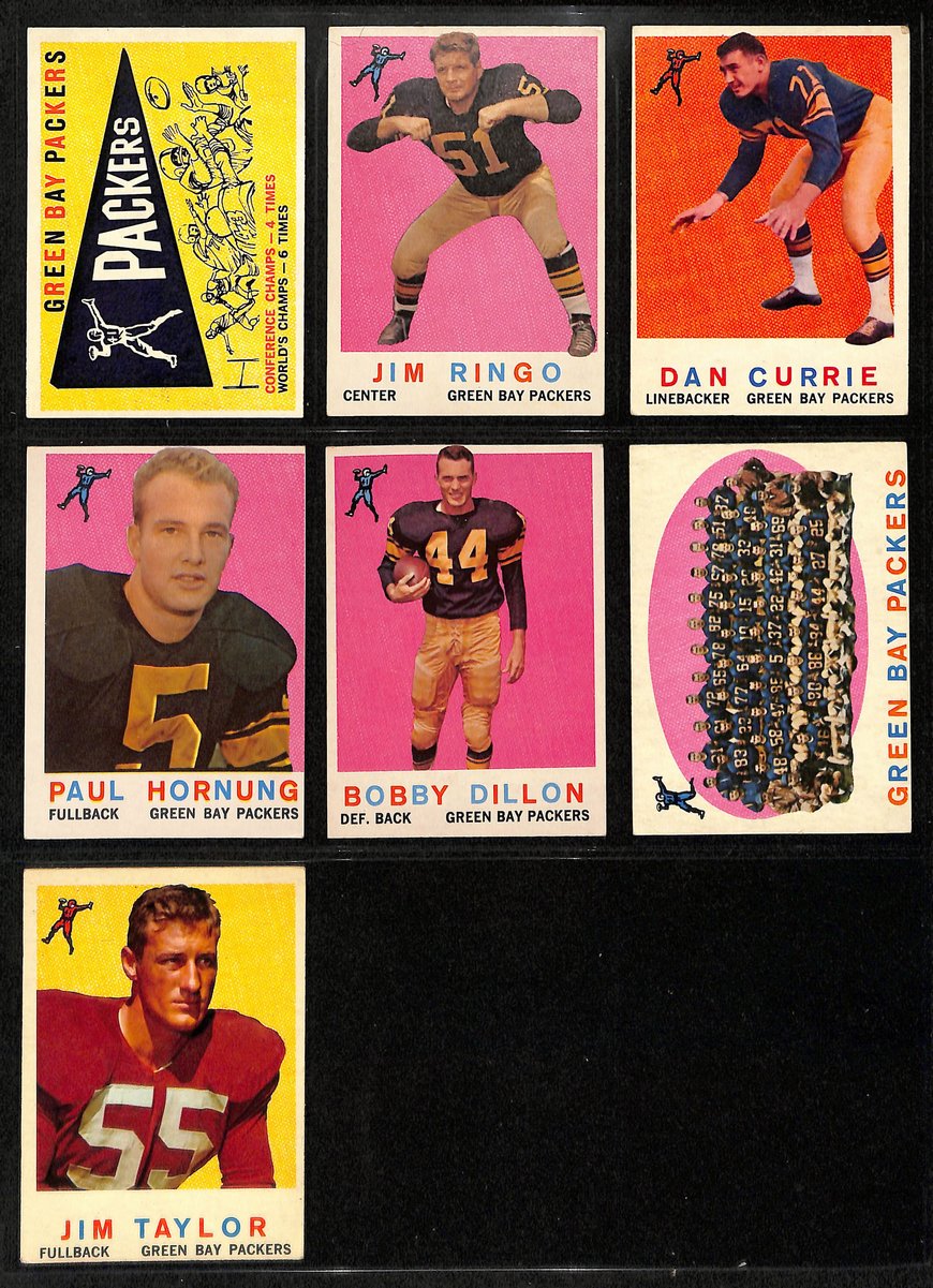 1959 TOPPS Football Cards Green Bay Packers Partial Team Set (15/16) 200310