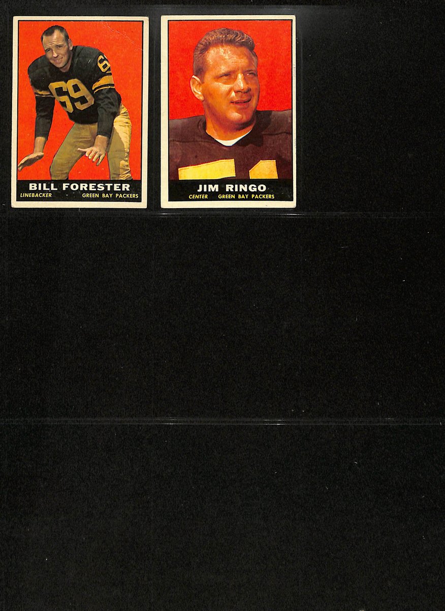 1961 TOPPS Football Cards Green Bay Packers Complete Team Set (10) 200312