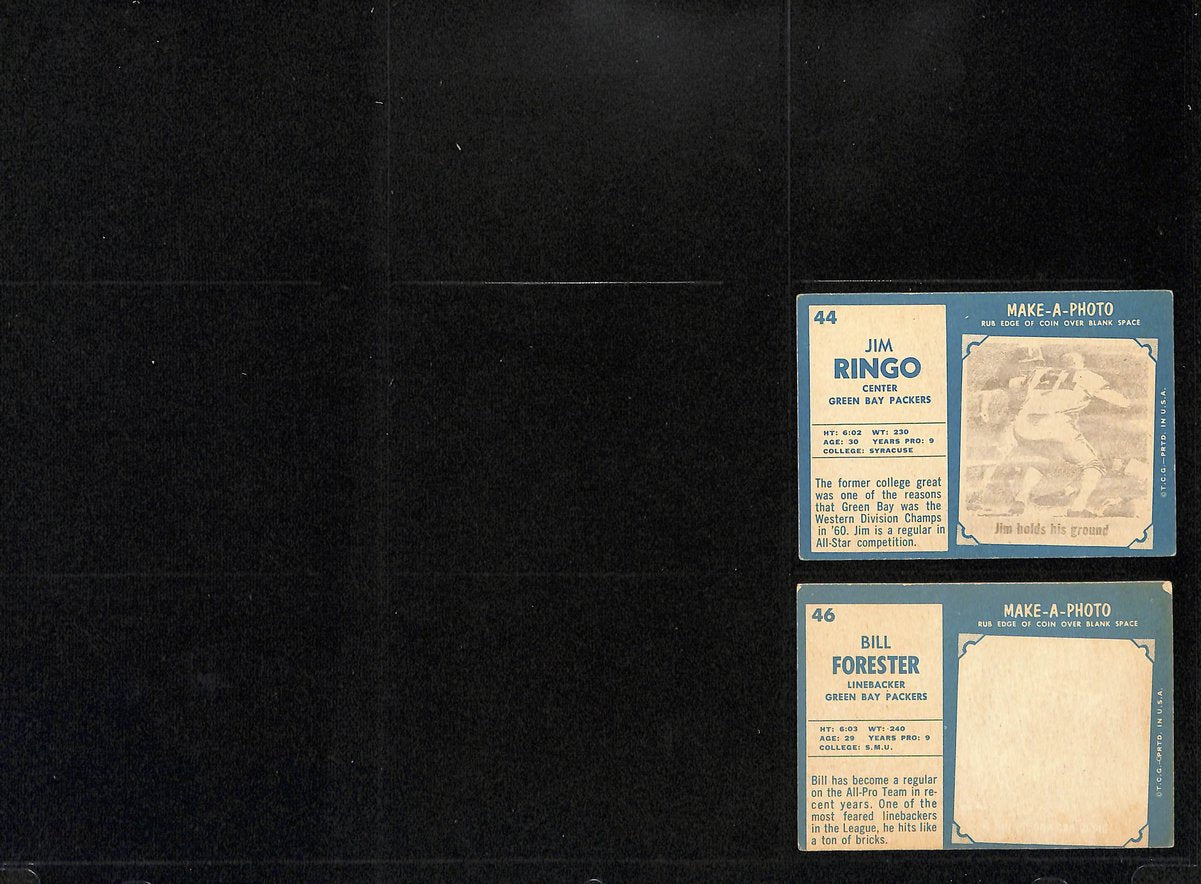 1961 TOPPS Football Cards Green Bay Packers Complete Team Set (10) 200312