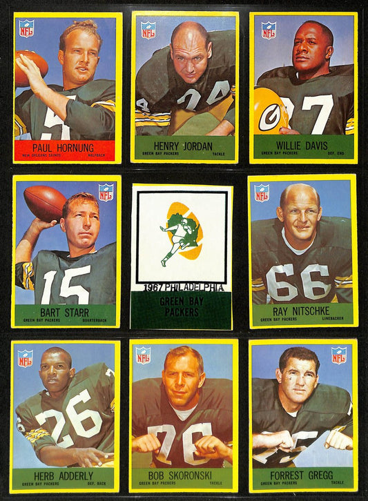 1967 Philadelphia Football Cards Green Bay Packers Complete Team Set (13) 200319