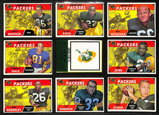 1968 TOPPS Football Cards Green Bay Packers Complete Team Set (9) 200320