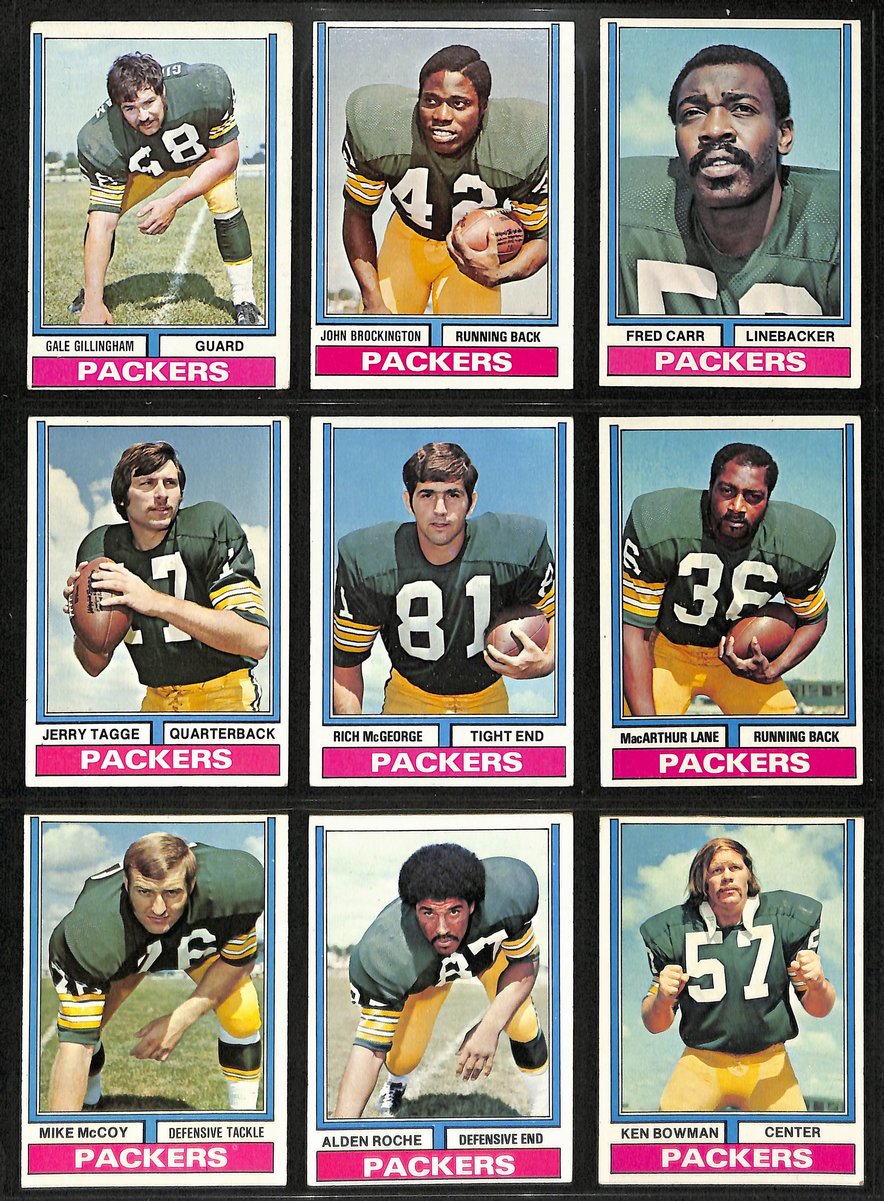 1974 TOPPS Football Cards Green Bay Packers Complete Team Set (22) 200325