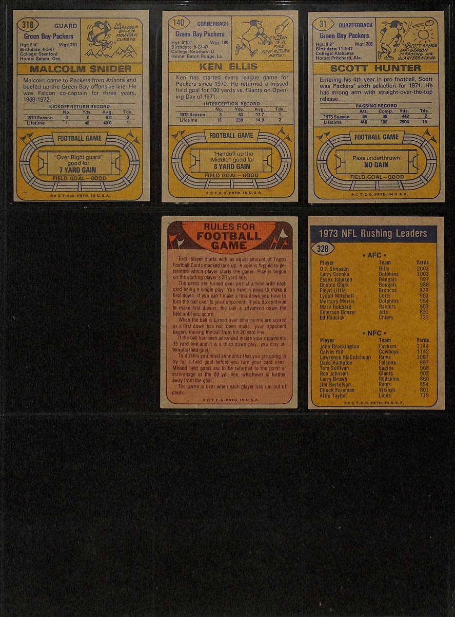 1974 TOPPS Football Cards Green Bay Packers Complete Team Set (22) 200325