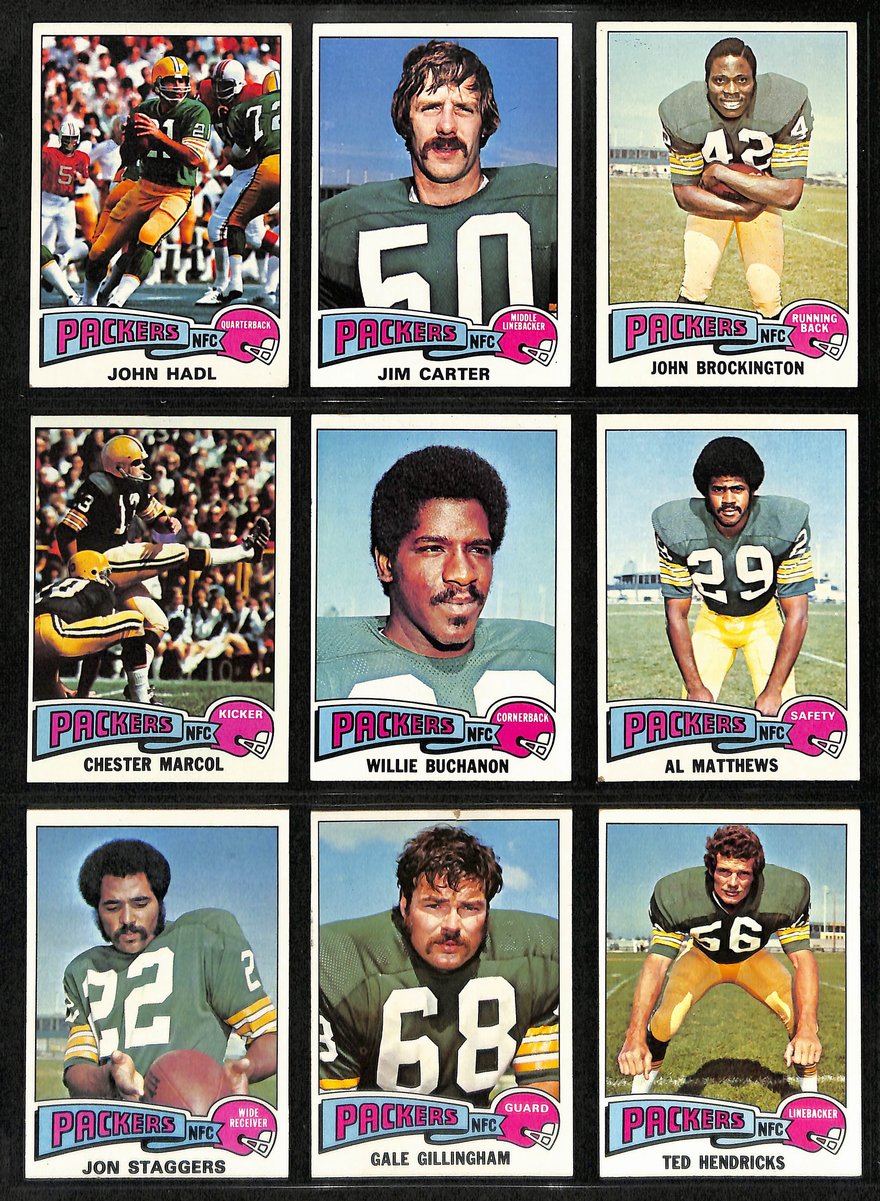1975 TOPPS Football Cards Green Bay Packers Complete Team Set (24) 200326