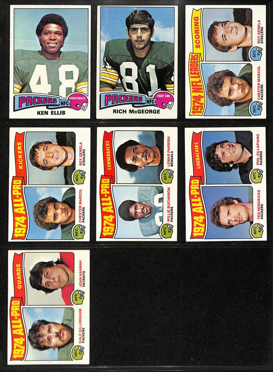 1975 TOPPS Football Cards Green Bay Packers Complete Team Set (24) 200326