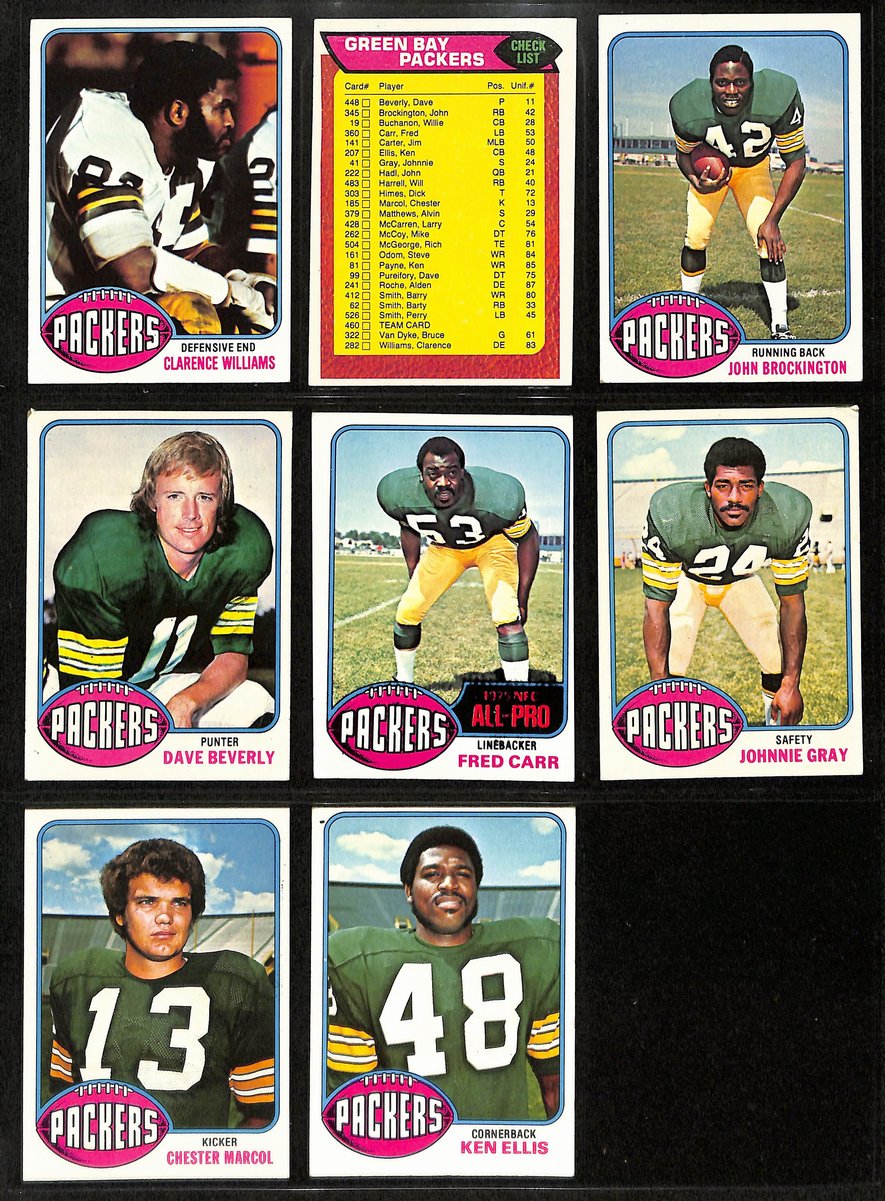 1976 TOPPS Football Cards Green Bay Packers Complete Team Set (25) 200327