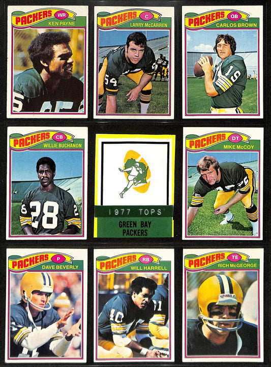 1977 TOPPS Football Cards Green Bay Packers Complete Team Set (18) 200328