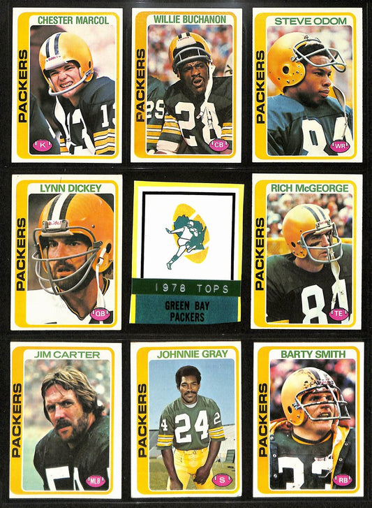 1978 TOPPS Football Cards Green Bay Packers Complete Team Set (11) 200329