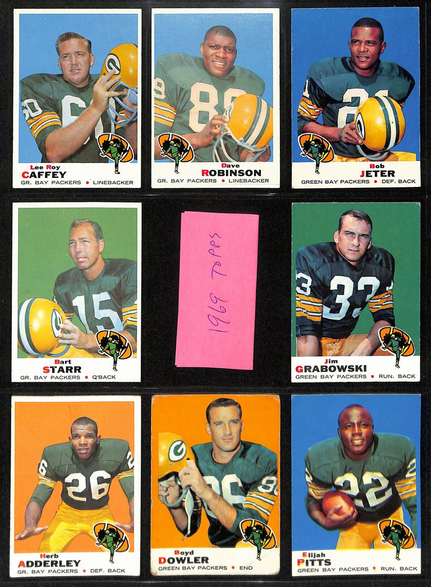 1969 TOPPS Football Cards Green Bay Packers Complete Team Set (12) 200332