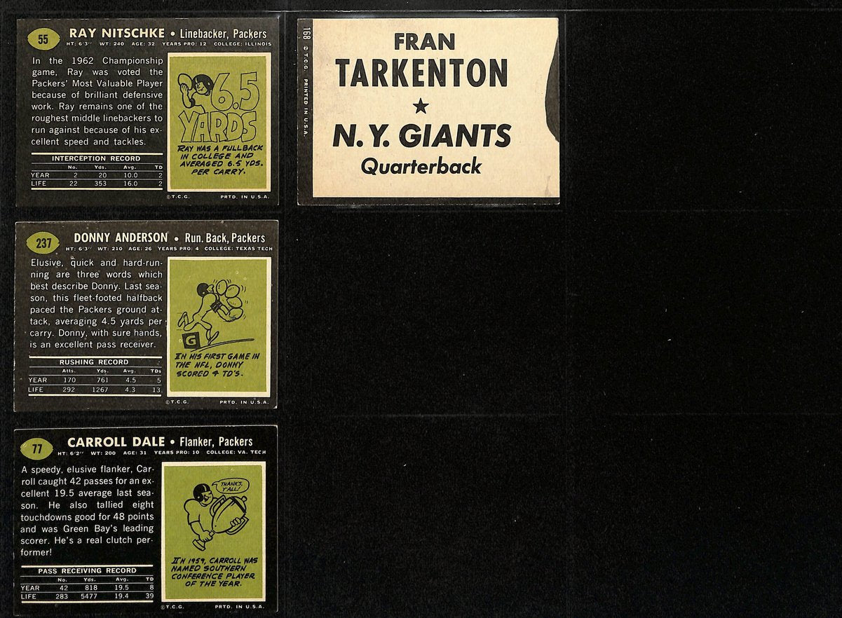 1969 TOPPS Football Cards Green Bay Packers Complete Team Set (12) 200332