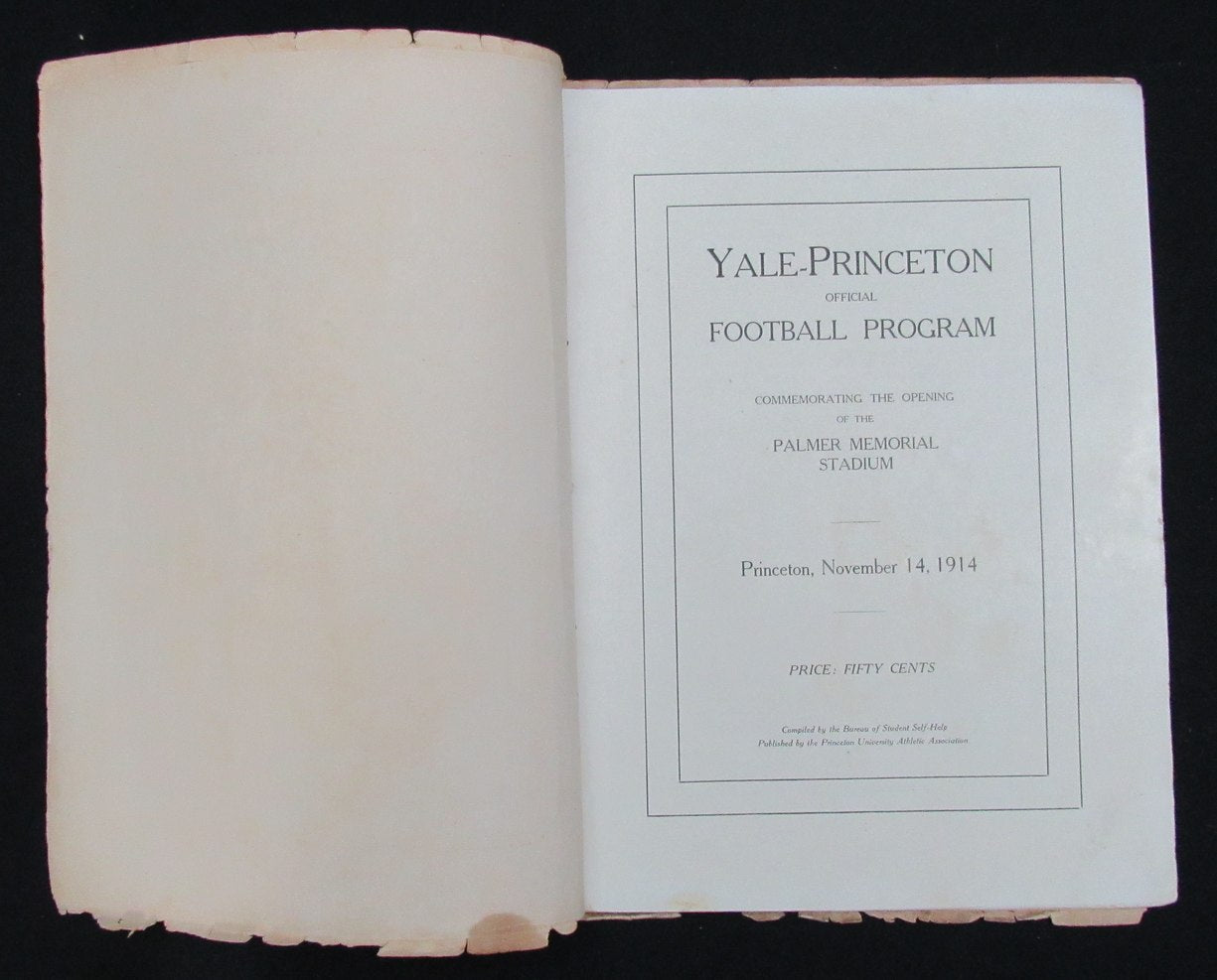 Yale vs. Princeton Vintage November 14, 1914 Football Game Program 200774