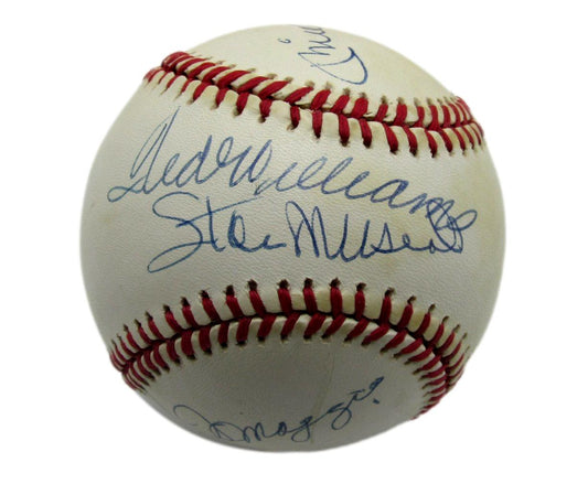 Mantle/Williams/DiMaggio/Musial Multi-Signed OAL Baseball RARE PSA/DNA 200076