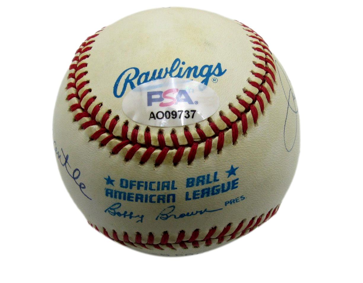 Mantle/Williams/DiMaggio/Musial Multi-Signed OAL Baseball RARE PSA/DNA 200076