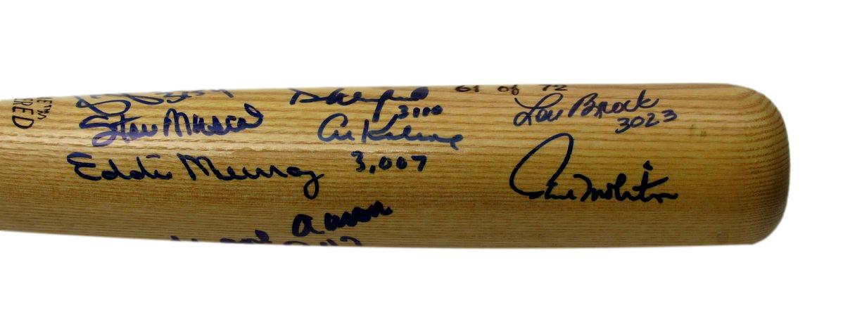 3000 Hit Club Bat Multi-Signed (13) Mays Aaron Carew HOF ++ 61/72 PSA/DNA 200766