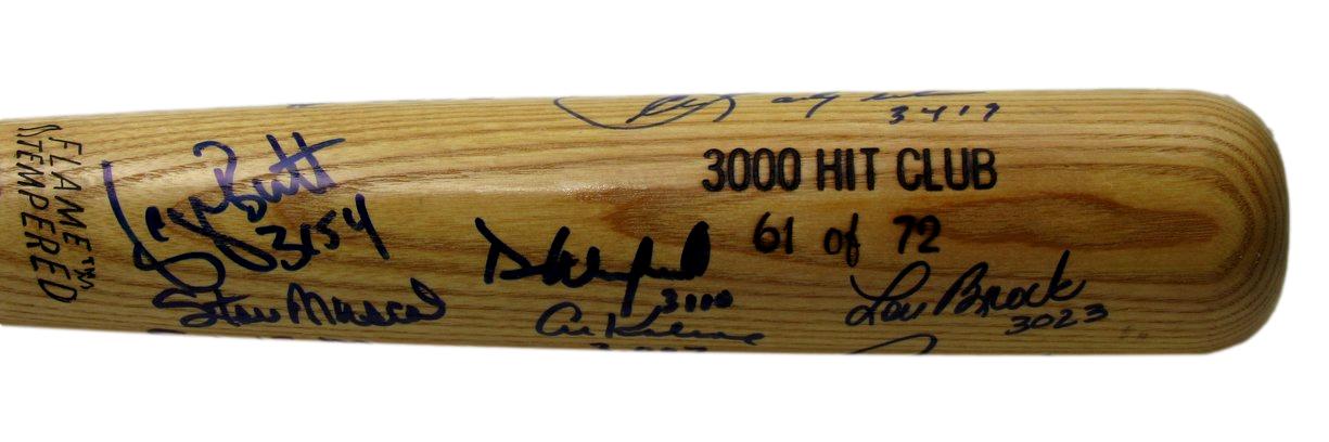 3000 Hit Club Bat Multi-Signed (13) Mays Aaron Carew HOF ++ 61/72 PSA/DNA 200766