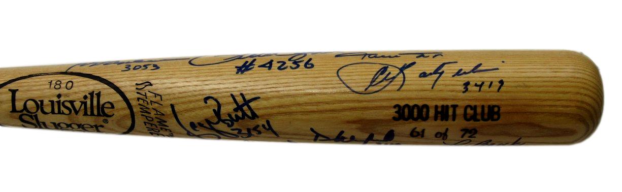3000 Hit Club Bat Multi-Signed (13) Mays Aaron Carew HOF ++ 61/72 PSA/DNA 200766