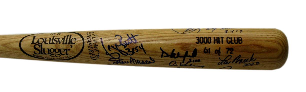 3000 Hit Club Bat Multi-Signed (13) Mays Aaron Carew HOF ++ 61/72 PSA/DNA 200766