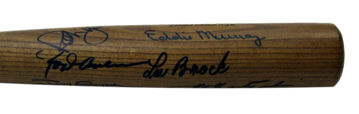 3000 Hit Club Bat Multi-Signed (12) Rose Gwynn Brett HOF ++ 15/60 PSA/DNA 200764