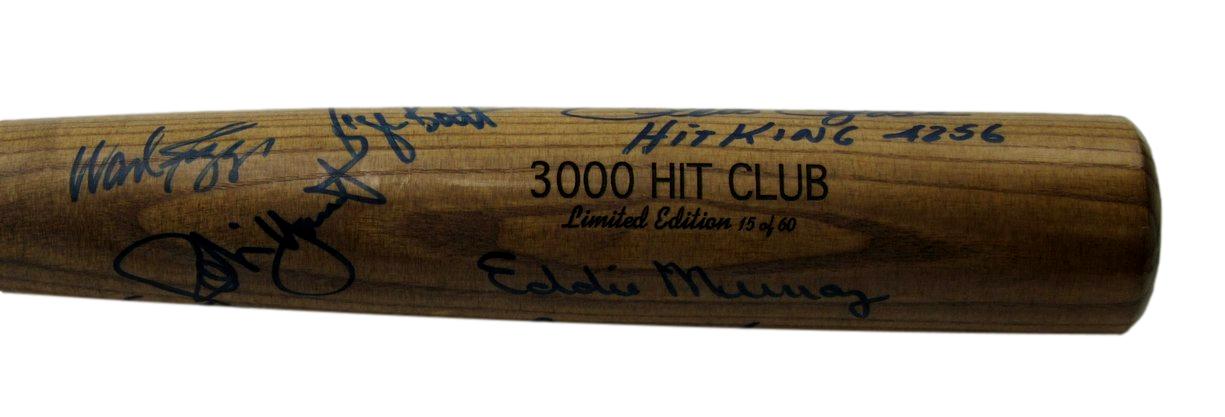 3000 Hit Club Bat Multi-Signed (12) Rose Gwynn Brett HOF ++ 15/60 PSA/DNA 200764