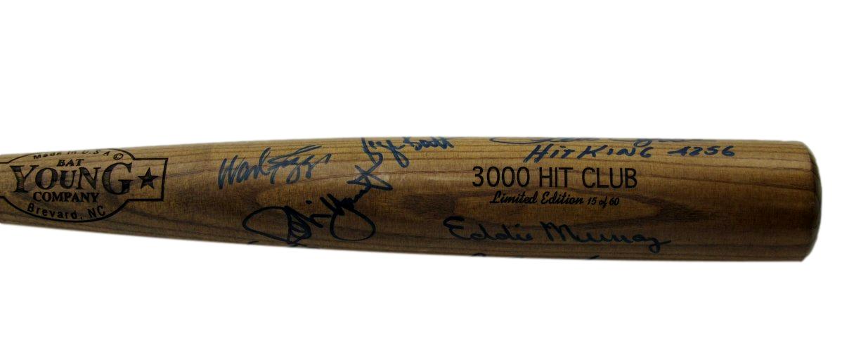 3000 Hit Club Bat Multi-Signed (12) Rose Gwynn Brett HOF ++ 15/60 PSA/DNA 200764