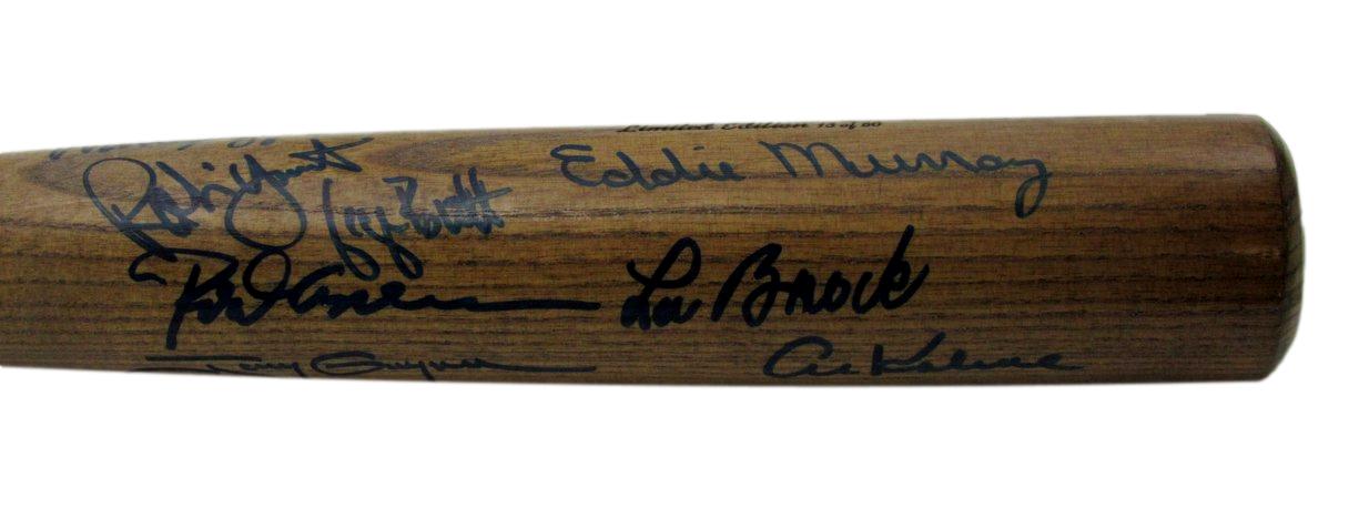 3000 Hit Club Bat Multi-Signed (12) Rose Gwynn Brett HOF ++ 15/60 PSA/DNA 200763