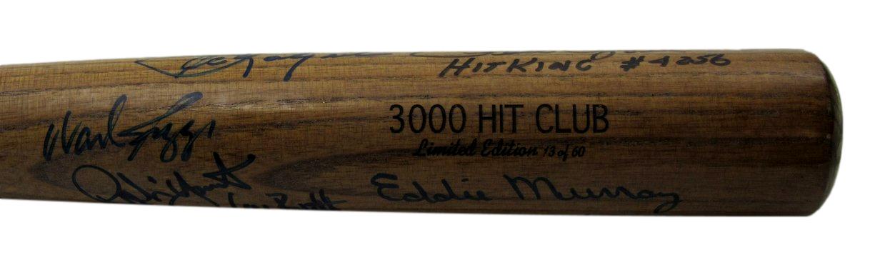 3000 Hit Club Bat Multi-Signed (12) Rose Gwynn Brett HOF ++ 15/60 PSA/DNA 200763