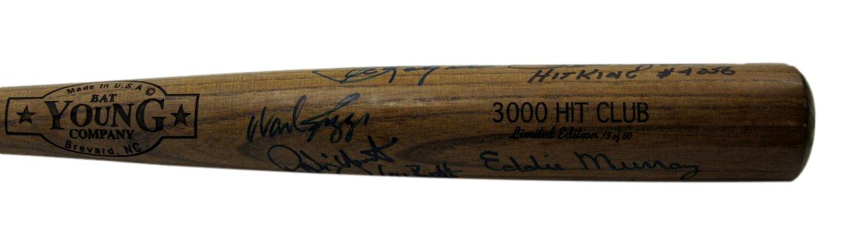3000 Hit Club Bat Multi-Signed (12) Rose Gwynn Brett HOF ++ 15/60 PSA/DNA 200763