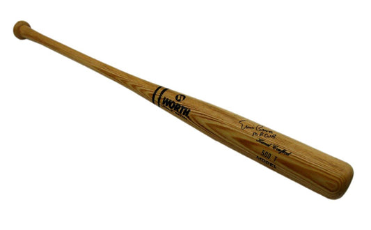 Ernie Banks HOF Signed/Inscribed Worth Baseball Bat Chicago Cubs JSA 200108