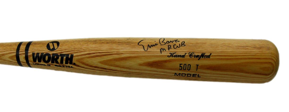 Ernie Banks HOF Signed/Inscribed Worth Baseball Bat Chicago Cubs JSA 200108