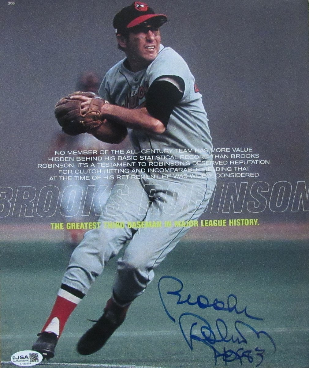 Brooks Robinson HOF Signed/Inscribed 10x12 Book Photo Orioles JSA 200118