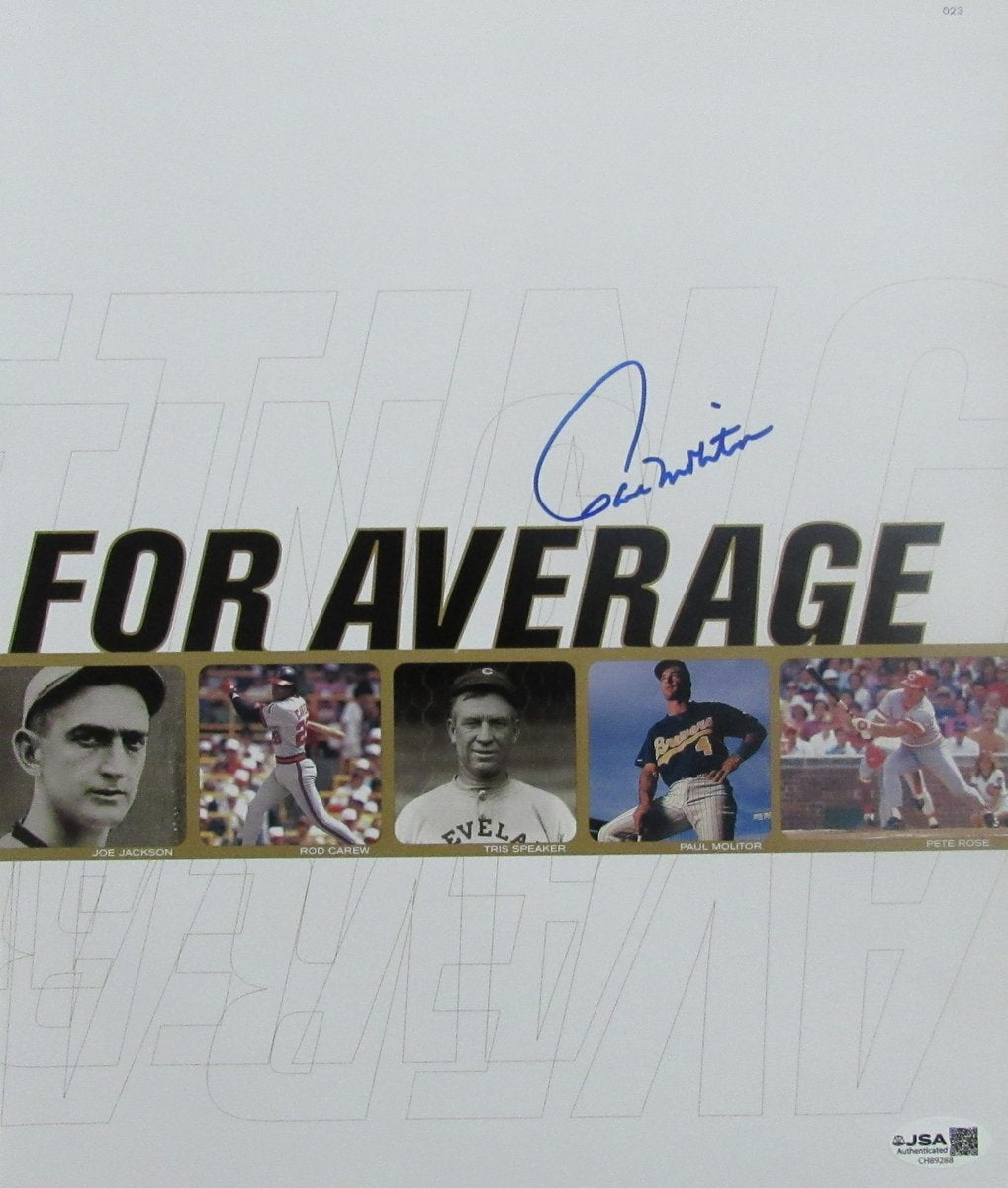 Paul Molitor HOF Signed/Autographed 10x12 Book Photo Brewers JSA 200124