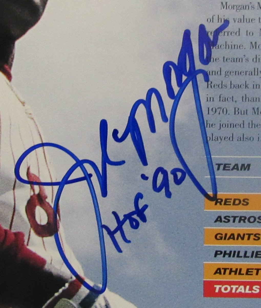 Joe Morgan HOF Signed/Inscribed 10x12 Book Photo Phillies JSA 200125